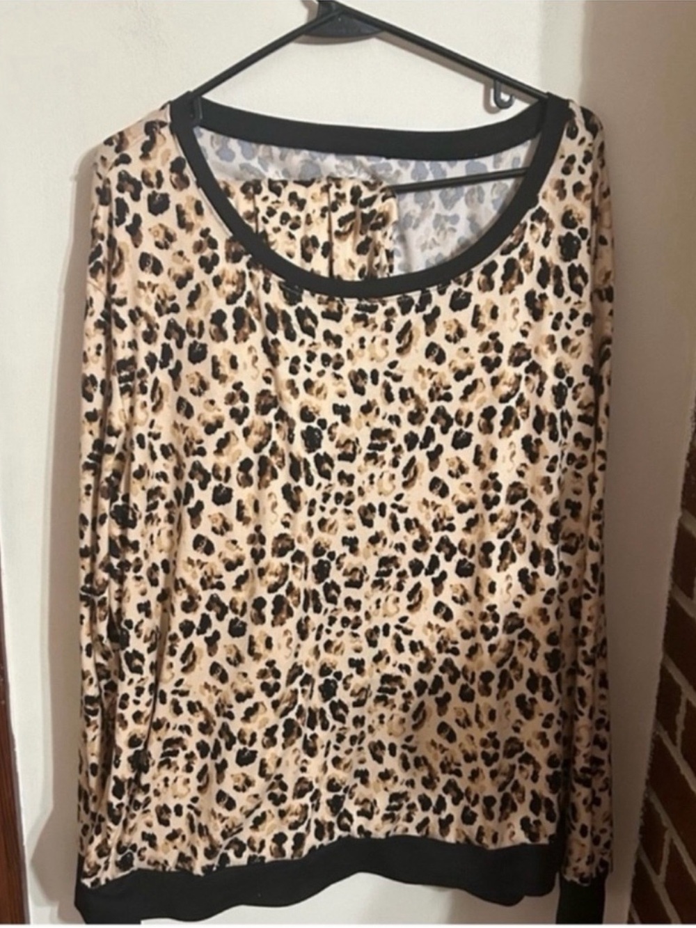 Rene Rofe Size 2x Leopard Print Two Piece Shirt Pants Pajamas